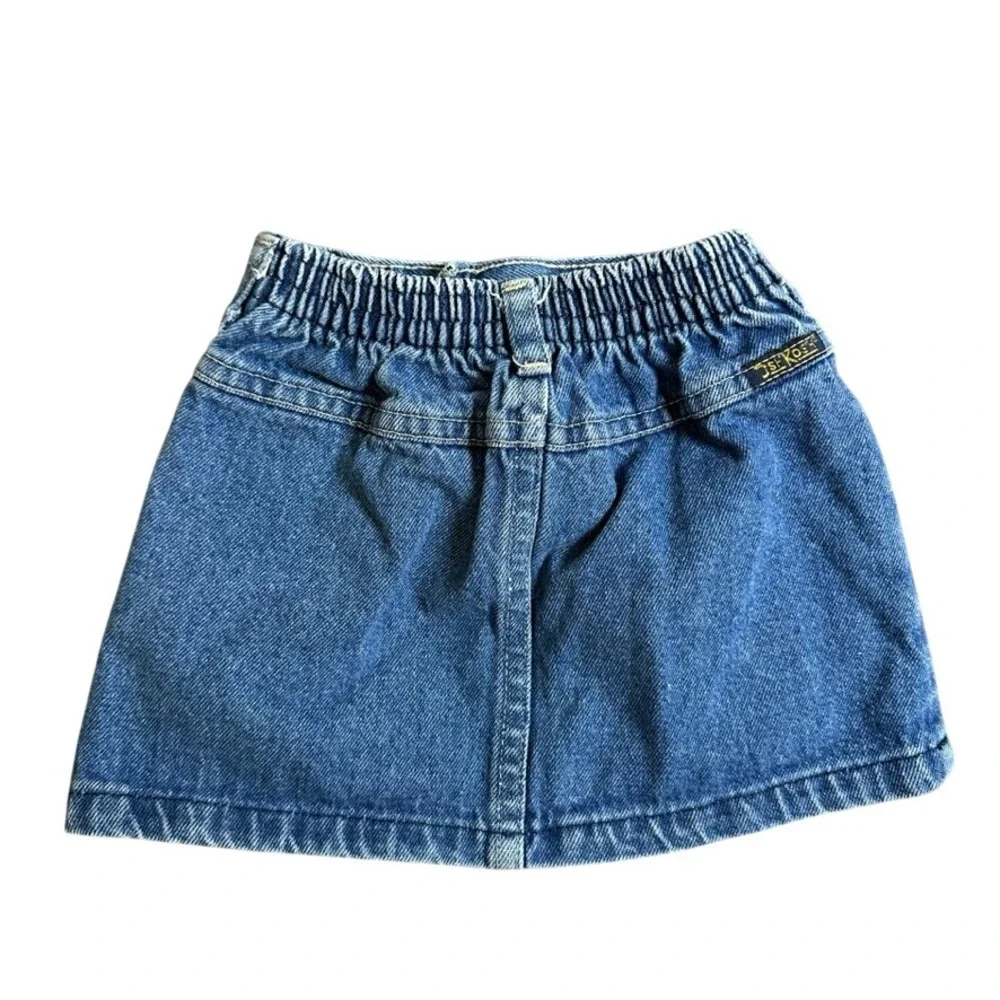 Vintage OshKosh Bgosh Toddler Girls Denim Skirt Medium Wash Blue Size 24M